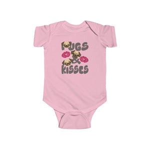 Pugs & Kisses Baby Bodysuit, Cute Infant Onesie, Dog Lover Gift, Baby Shower Outfit, Adorable Pet Apparel, Valentine's Day Baby Clothing - Expressions2you